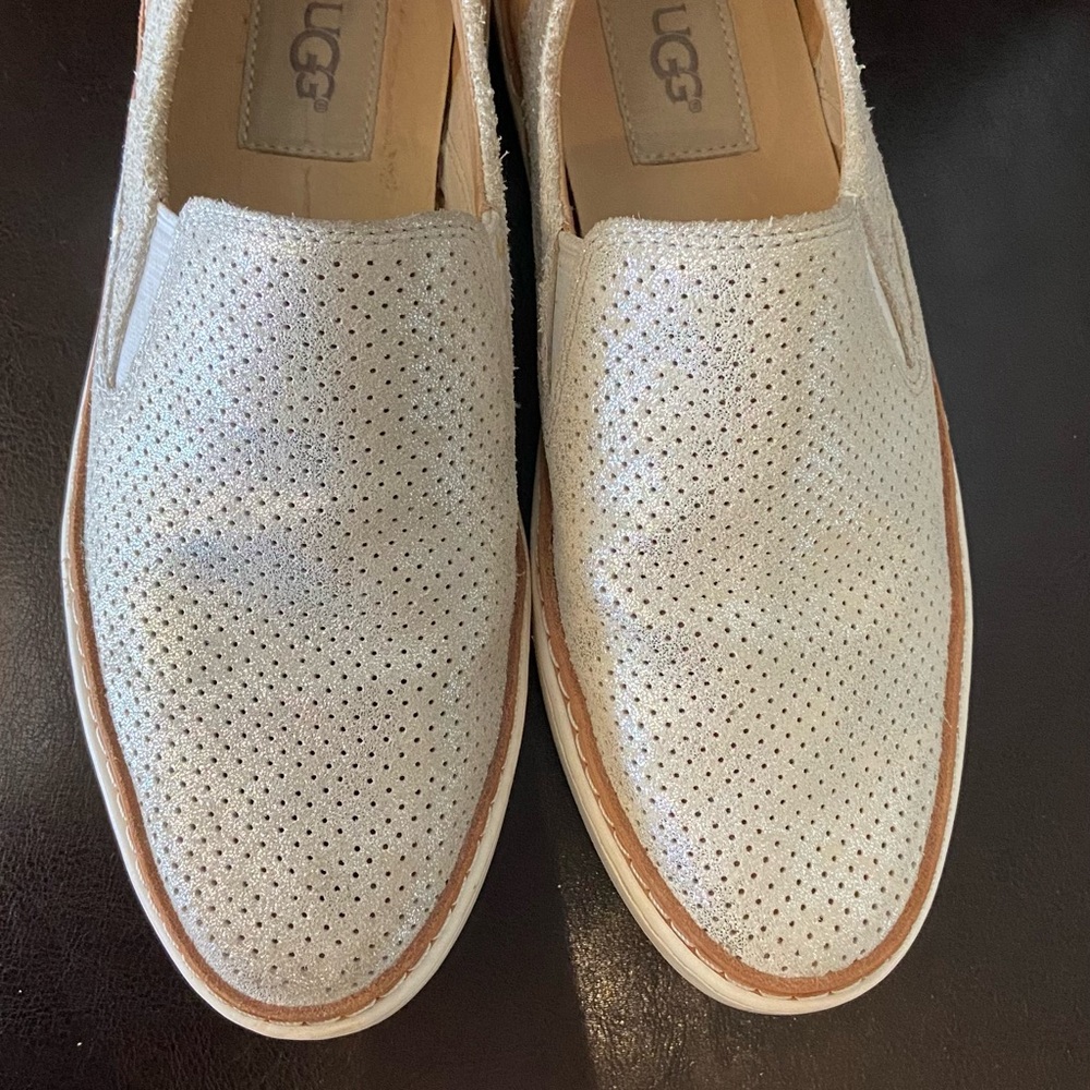 UGG Cream Perforated Slip-On Shoes Size 6
